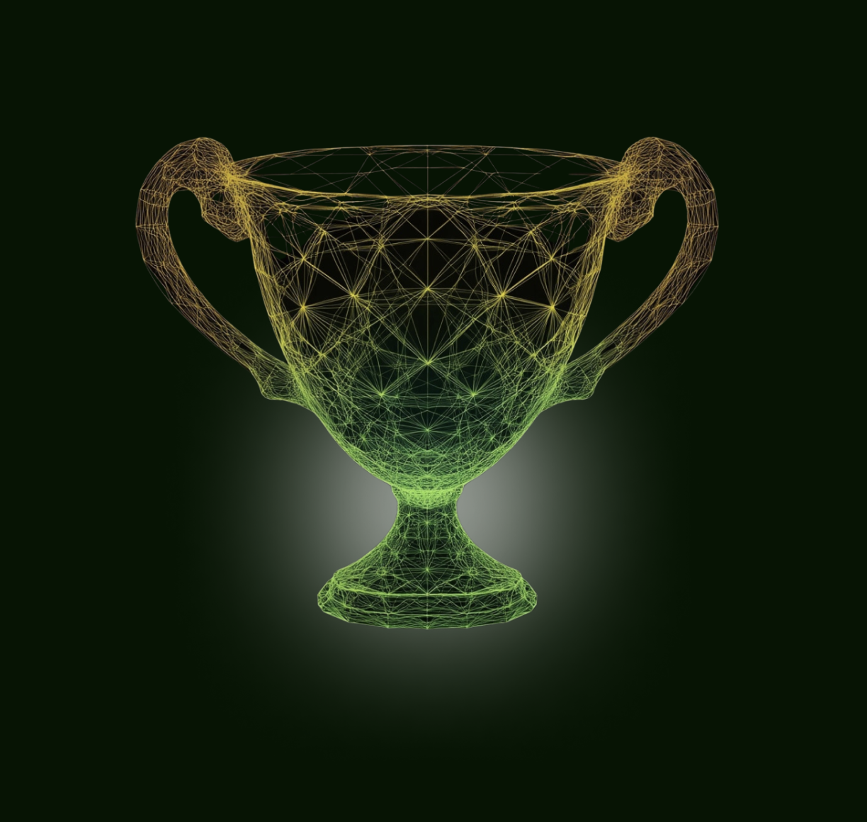 Digital wireframe trophy